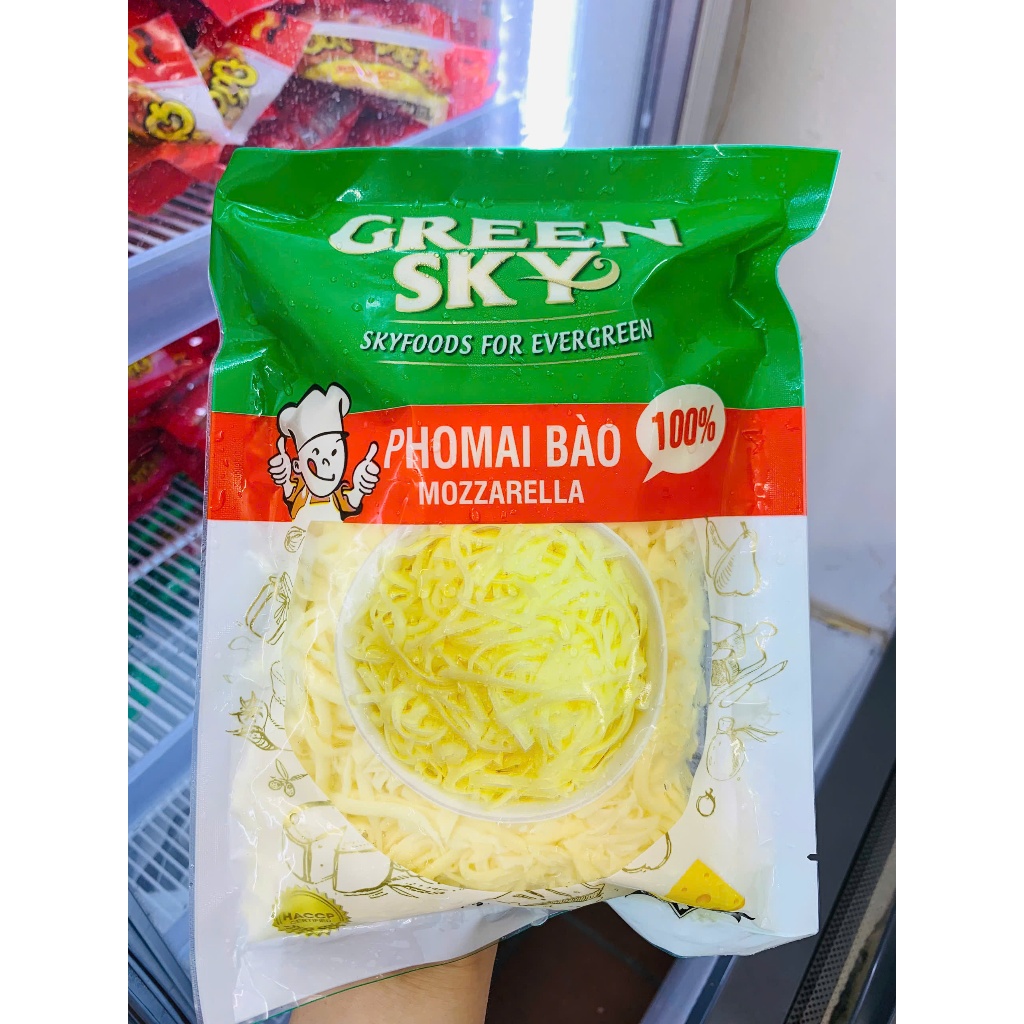 Phô Mai Mozzrella Greensky 500g - Dạng Bào Sợi – Làm Pizza, Mì Ý