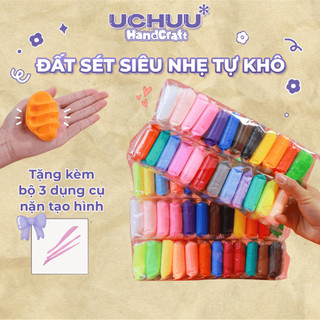 Đất Sét Siêu Nhẹ Tự Khô UCHUU HANDCRAFT Đất Nặn Tạo Hình 12, 24, 36 Màu, Đồ Chơi Handmade DIY