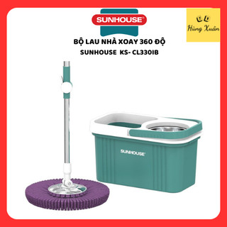   TẶNG THÊM BÔNG  BỘ LAU NHÀ XOAY 360 ĐỘ SUNHOUSE KS-CL330IB 