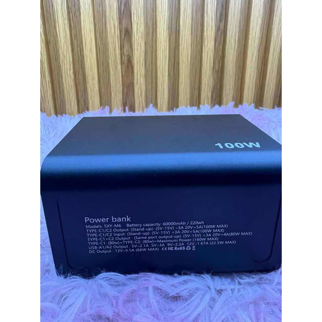 Sạc dự phòng vỏ nhôm 60000mAh 260W dung lượng lớn sạc laptop, điện thoại