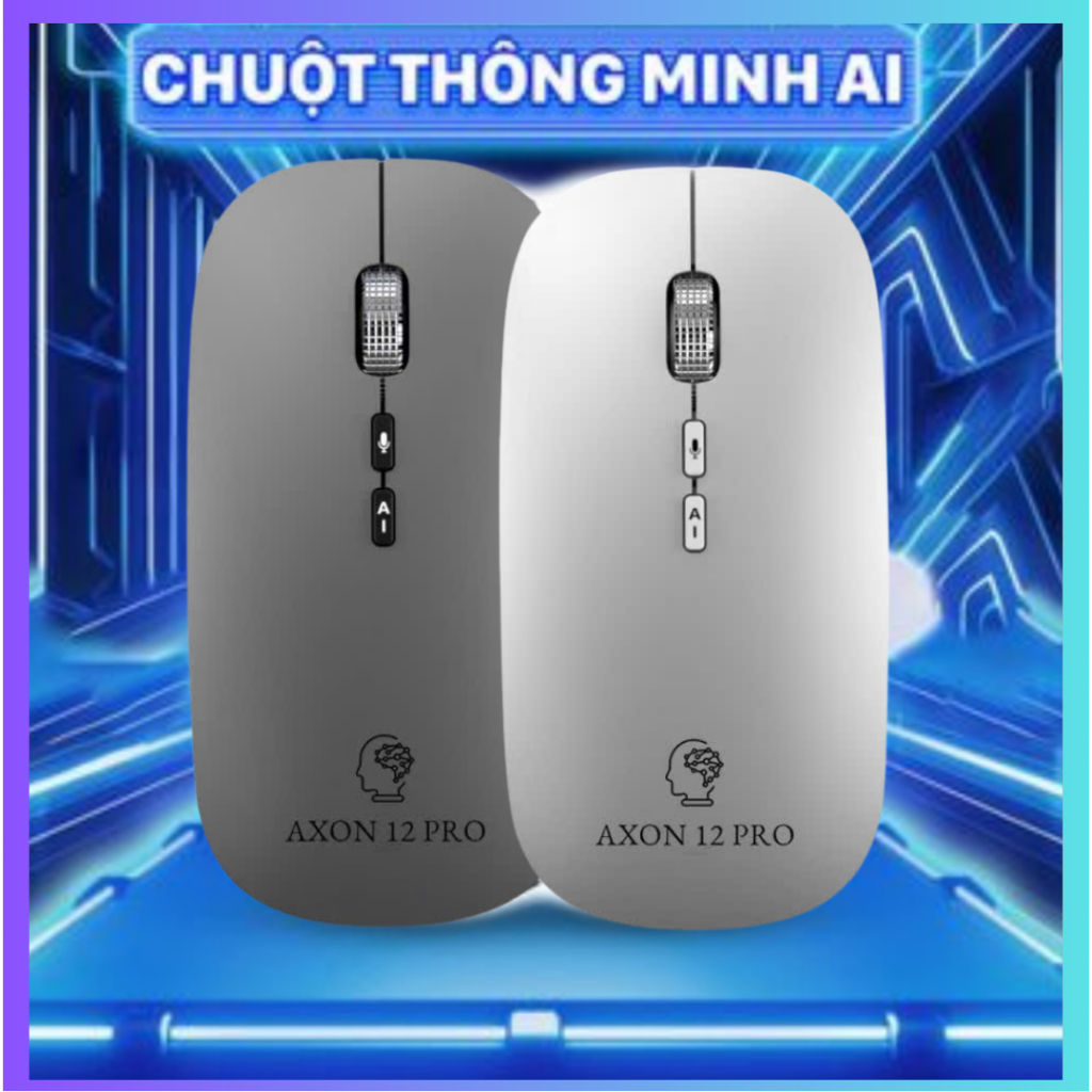 Chuột Máy Tính AI AXON 12 Pro Siêu Thông Minh – Dịch Tự Động, Nhận Diện Giọng Nói, Pin Sạc Type-C, Bảo Hành 6 Tháng