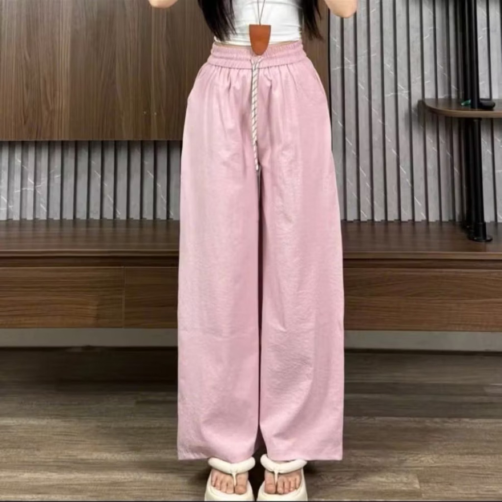 [DEAL MỞ BÁN] Quần dài nữ  kẻ sọc hoạ tiết nơ Cạp Chun Lưng Cao | BigBuy360 - bigbuy360.vn