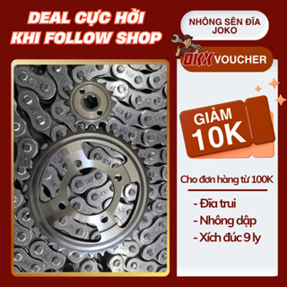 Bộ nhông sên đĩa DREAM/ WAVE/ WAVE RS/ SIRIUS xích đúc 9 ly 104L 106L 108L hiệu JOKO