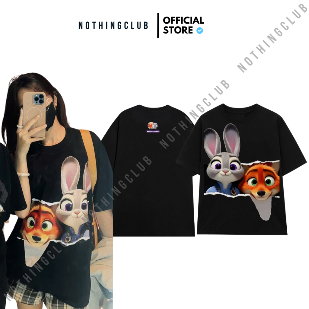 Áo thun Nick & Judy - Thỏ và Cáo Hình In Cao Cấp -  Áo Thun Hoạt Hình Hottrend | NothingClub