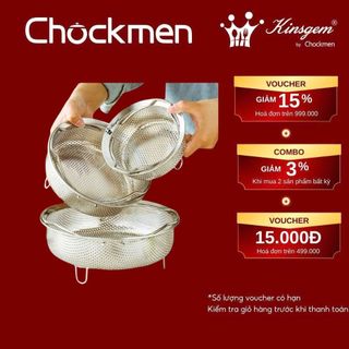  Rổ Hấp KINSGEM By CHOCKMEN Inox 304 Cao Cấp Đựng Rau Củ Khay Hấp Cơm Tách Đường Rổ Chiên Ráo Dầu 