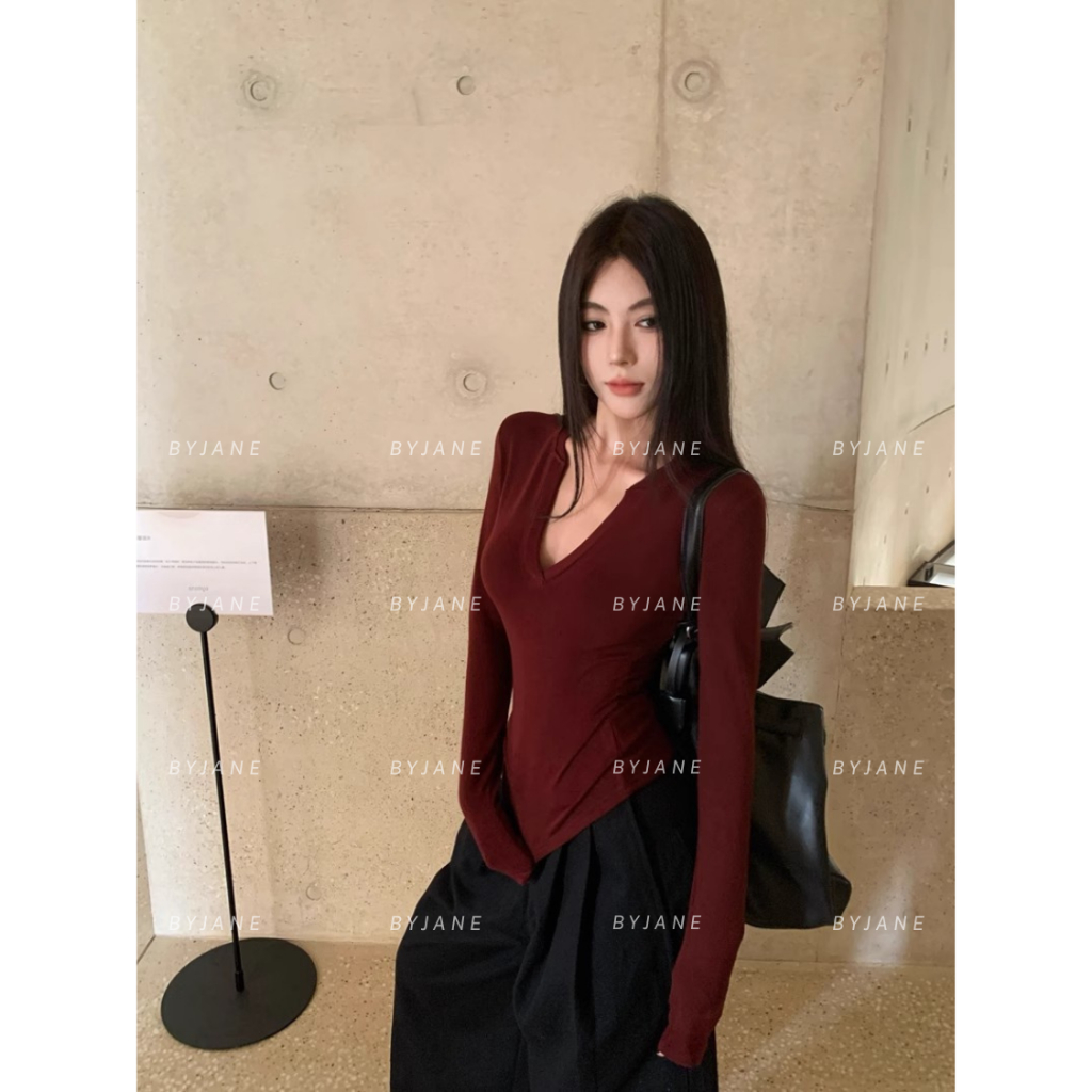 (XẢ KHO) Áo Thun Nữ Dài Tay Cổ Trụ Ôm Body Cotton 4 chiều, Áo Thun Dài Tay Hàn Quốc BYJANE-976 | BigBuy360 - bigbuy360.vn