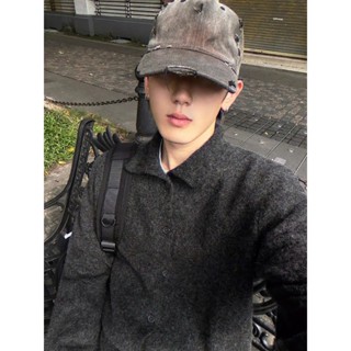 Áo Khoác Cardigan Len Dệt Kim Màu Trơn Unisex Form Rộng Cổ Bẻ Phong Cách Thời Trang Hàn Quốc