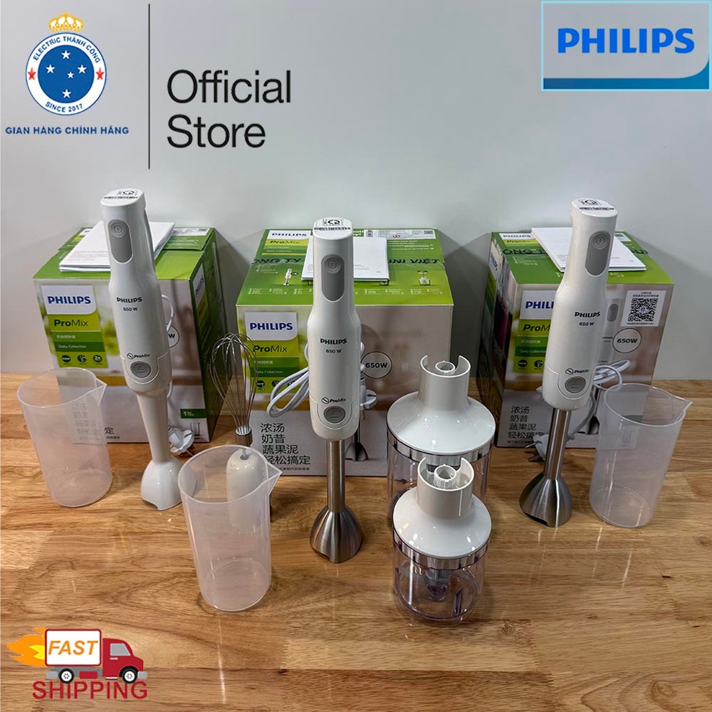 Máy xay cầm tay Philips HR2531 HR2534 HR2537 công suất 650W, hàng chính hãng, bảo hành 2 năm toàn qu