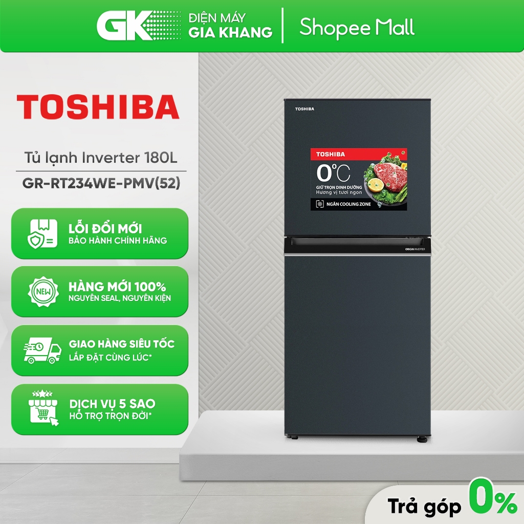 GR-RT234WE-PMV(52) - Tủ Lạnh Toshiba Inverter 180 Lít GR-RT234WE-PMV(52) [Toàn Quốc]{GIẢM 10%}