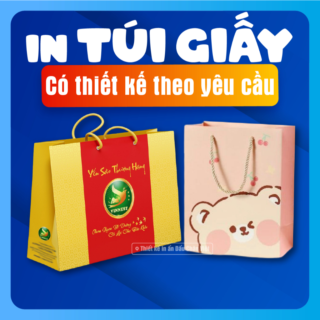 In Túi Giấy Theo Yêu Cầu, Túi Giấy Kraft, Túi Giấy Ivory, In Túi Giấy Cứng Cao Cấp Incucnhanh