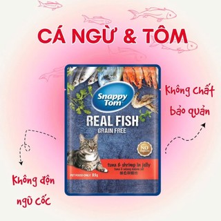 Combo 1 hộp/ 10 gói Pate Snappy Tom gói 85gr
