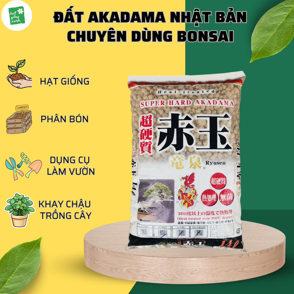 1kg Đất Akadama Nhật Bản Nhiều Size (xé lẻ)