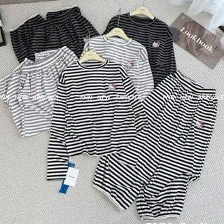 set đồ nữ sang chảnh,set đồ nữ quần dài,MẪU MỚI NHẤT bộ len kẻ Hello kitty cao cấp hot trend gơn phố Ve43