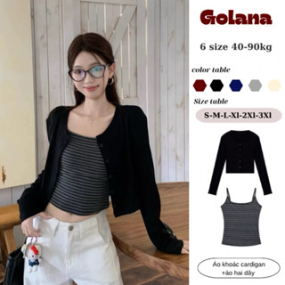  Set Bộ Đồ Nữ Áo Khoác Cardigan + Áo thun hai dây nữ Linlin có tách lẻ   Có bigsize  
