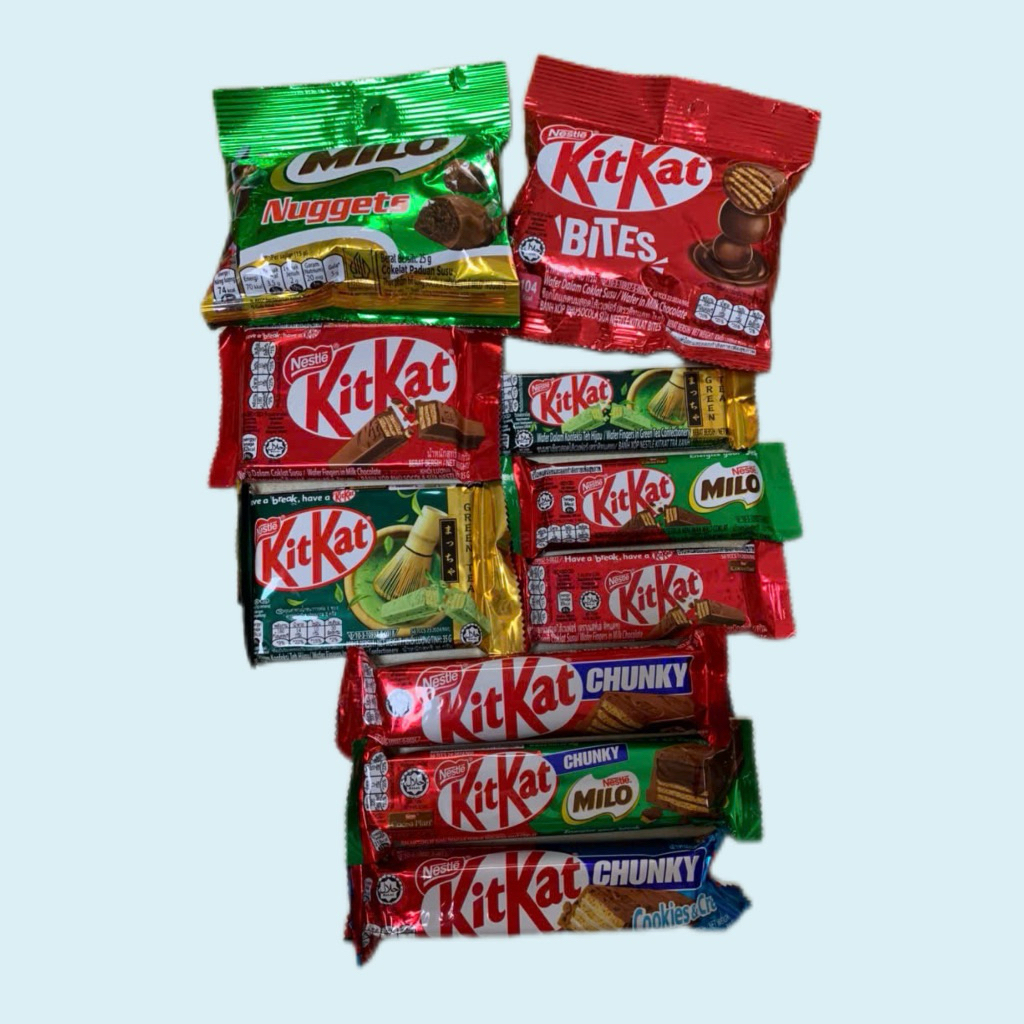 Bánh Xốp Phủ Socola Sữa Nestle 'KitKat Socola / trà xanhChunky 17g
