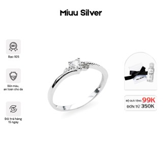 Nhẫn bạc nữ Miuu Silver, nhẫn nữ đá hình trái tim Tied Soul