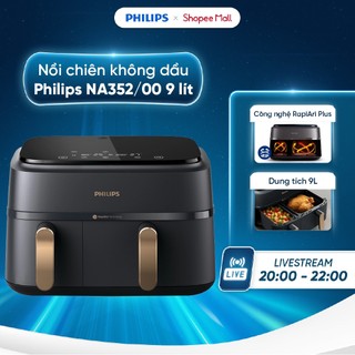  Nồi Chiên Không Dầu 2 ngăn 2 giỏ Philips NA352 00 - Công suất 2750W - 9L - 8 chương trình cài đặt sẵn - Rapid Air Plus 