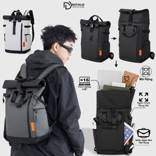 Balo DETOLO Style có ngăn Laptop 16in , Balo du lịch có thể mở rộng và 2 ngăn bên hông dây kéo