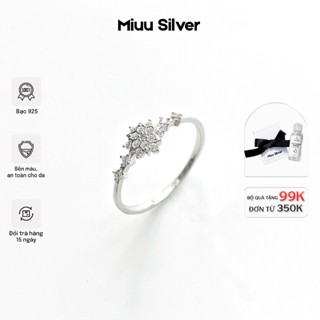Nhẫn bạc nữ Miuu Silver bông hoa tuyết đính đá Snow Flakes Ring