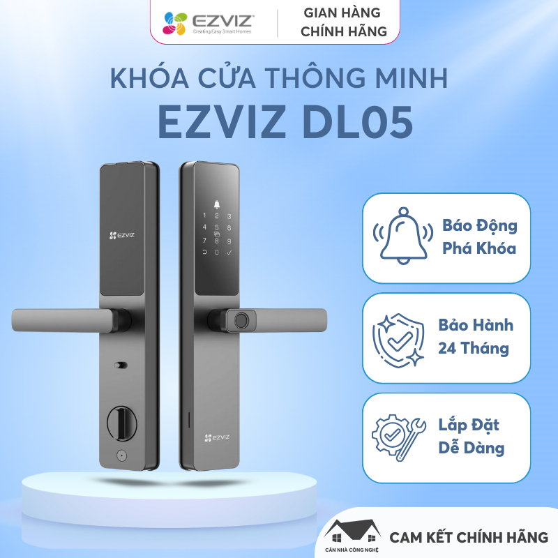 [Miễn Phí Lắp Đặt HN-HCM-ĐN] Khóa Cửa Thông Minh EZVIZ DL05 – Khóa Thông Minh Bảo Mật An Ninh - Bảo 