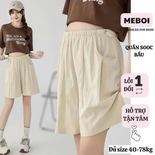  Hotrend- SET 3 QUẦN Sooc Bầu Ống Rộng Qs10 mặc Hè dây rút eo tiện lợi chất Mềm mát mặc cả trước và sau sinh mẹ Bối 
