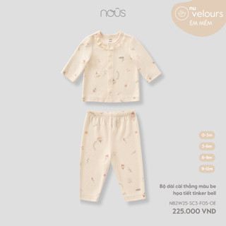 Nous Baby Bộ quần áo dài , set bộ cho bé gái cài cúc in họa tiết êm mềm cho bé dưới 10.5kg BST T9