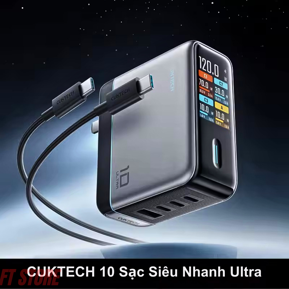 Củ sạc nhanh Cuktech 10 Ultra GaN  Super Charger- AD1204U 120W Sạc nhanh đa thiết bị, thiết kế nhỏ gọn | BigBuy360 - bigbuy360.vn