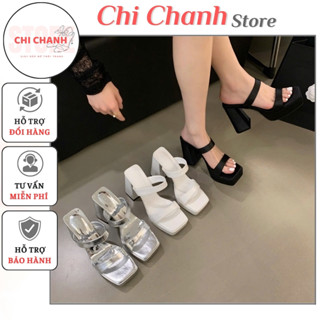  Giày cao gót 12p full gót Quai Đôi Thời Trang Chất Da Mềm Êm Lên Chân Cực Tôn Dáng G240 