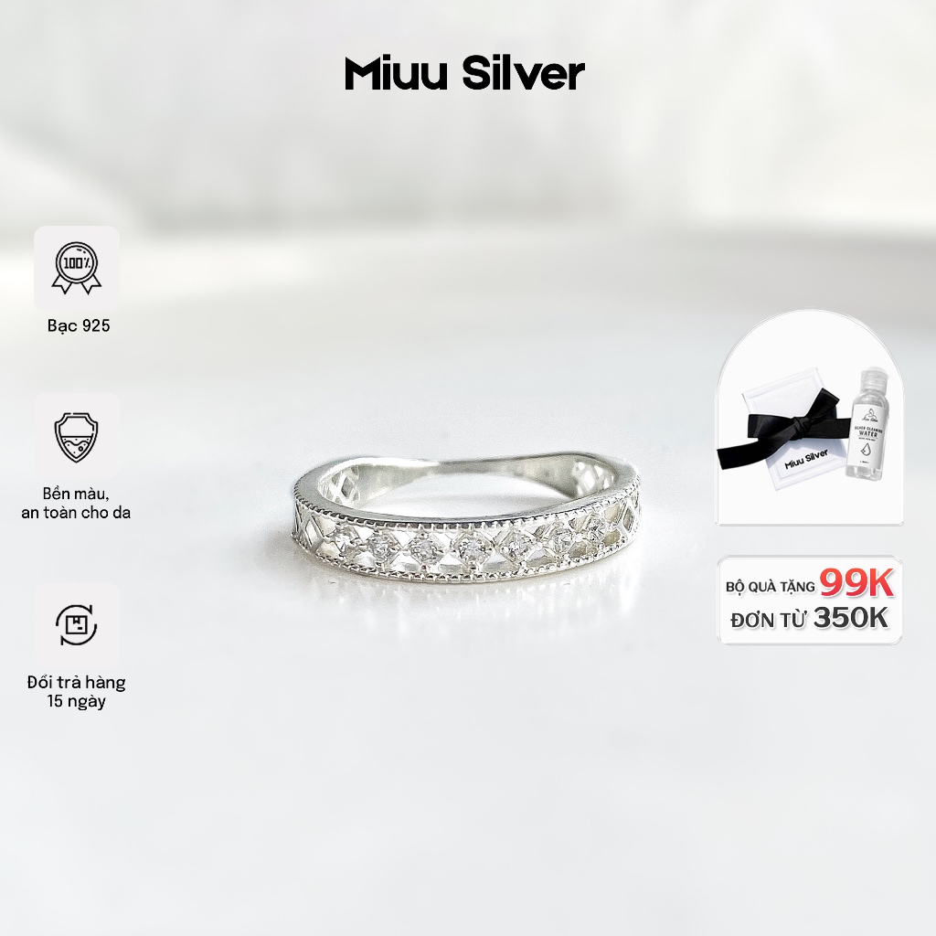 [DEAL SỐC] Nhẫn bạc nữ Miuu Silver đính đá Galix Ring