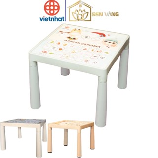  Bàn học sinh cho bé nhựa VIỆT NHẬT - Chân bàn xếp gọn in hình chữ cái động vật dễ thương - 1810-1 