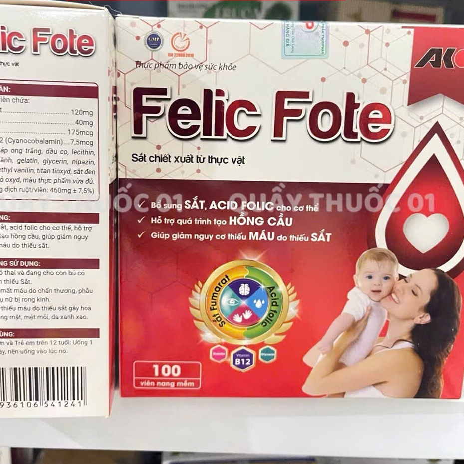 Felic Fote – Hỗ Trợ Bổ Máu, Tăng Cường Sức Khỏe, Giảm Mệt Mỏi, Hoa Mắt Chóng Mặt
