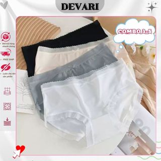  COMBO 3-5 Quần lót su lụa mềm mịn thoáng mát cạp vừa tôn dáng gợi cảm kiểu dáng basic DEVARI L369 