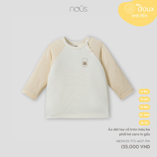  Nous Baby Áo dài tay cho bé trai bé gái cổ tròn thêu hình nhẹ mềm cho bé từ 7.5-15kg BST T9 