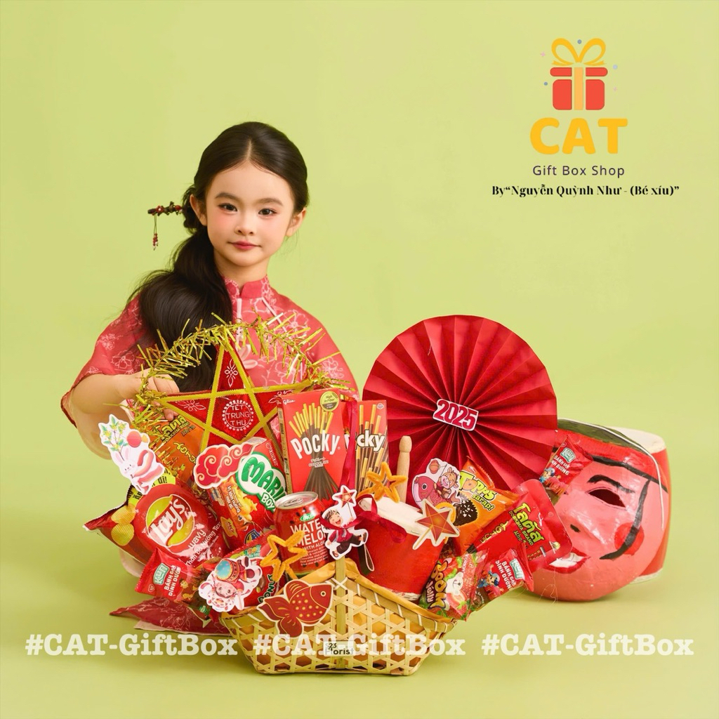 🌟 Giỏ Quà Bánh Kẹo Trung Thu 2025 – Quà Tặng Bé Yêu / Liên Hoan / Sự Kiện- Giỏ quà tre Trung thu- se