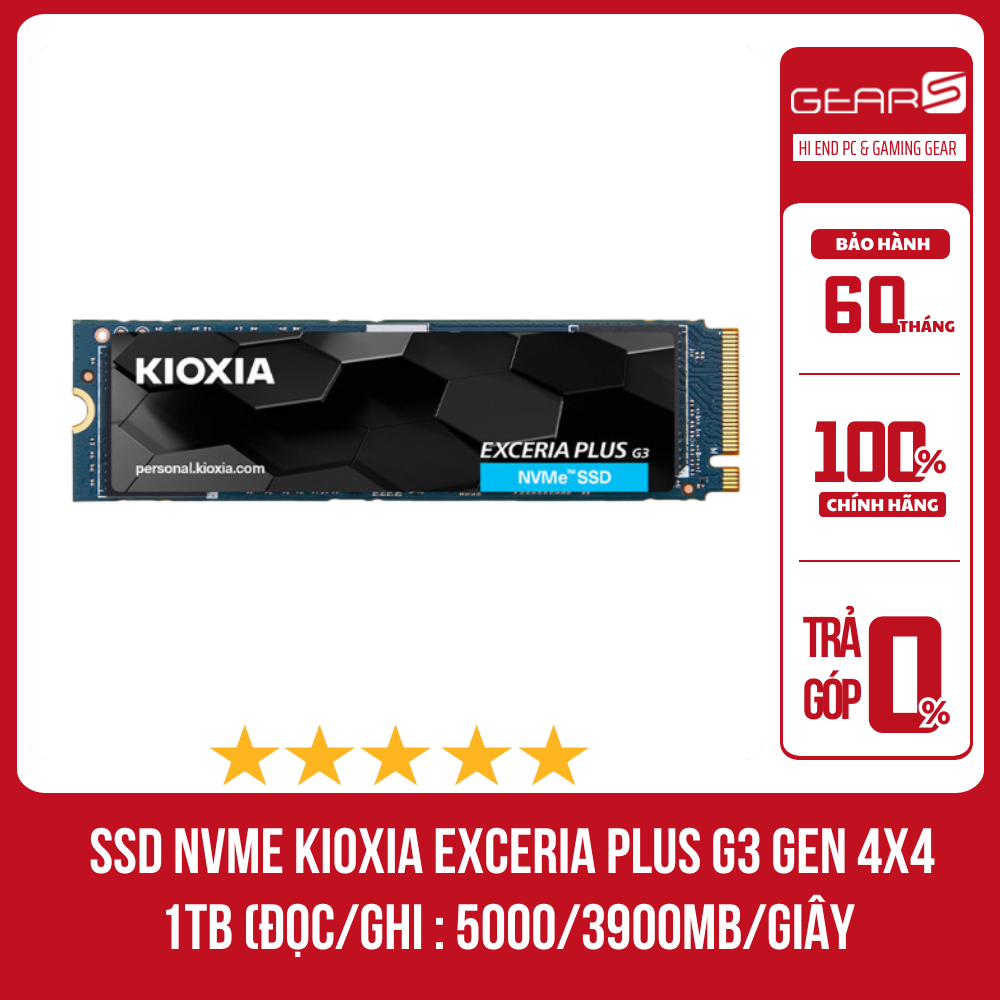Ổ cứng SSD NVMe Kioxia Exceria Plus G3 Gen 4x4 1TB - Bảo Hành 60 Tháng