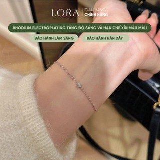   BH Trọn Đời  Vòng Tay Lắc Tay Bạc S925 Mạ Vàng Hồng Lora Mini Halo Xinh Xắn May Mắn Bình An 
