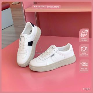 Giày thể thao Sneaker nữ HÀ HUYỀN da lì đế nâu 3cm - TT820