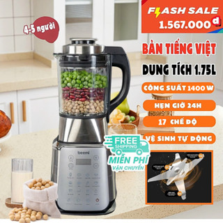 MÁY LÀM SỮA HẠT XAY NẤU ĐA NĂNG, XAY SINH TỐ, BỘT KHÔ, NẤU CHÁO, HẦM CỐI THỦY TINH CHÍNH HÃNG BEEMI