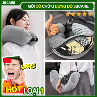  Gối kê cổ chữ U A16 3Bcare kiêm gối tựa cổ đi máy bay có thể thay thế túi xách đựng hành lý nhỏ 