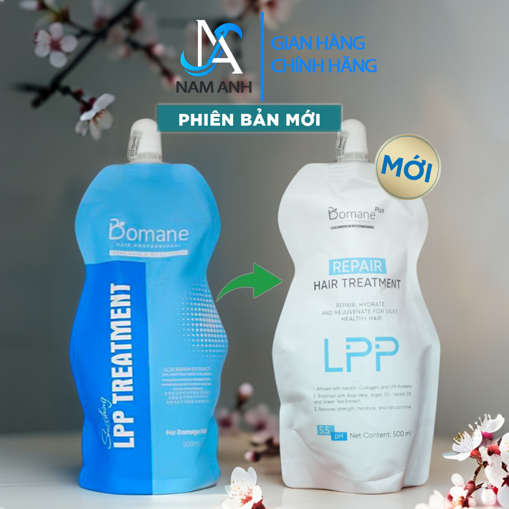 Hấp Phục Hồi Bomane Plus LPP TREATMENT 500ML Dưỡng Tóc Mềm mượt