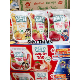  Thùng 12 24 túi  Nước ép KUN hương táo đào cam x 110ml 