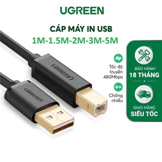 Cáp Máy In Ugreen USB 2.0 Chính Hãng Dài 1.5m/2m/3m/5m – Tốc Độ Cao, Kết Nối Ổn Định, Dây Dẫn In Ấn Siêu Nhanh
