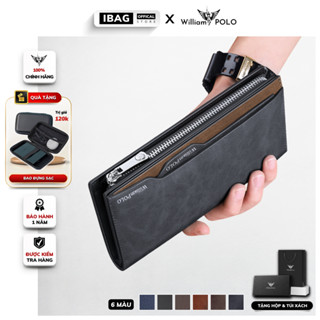 Ví Dài Nam,Ví Nam Cầm Tay Cao Cấp William POLO,Chất liệu Da Bò thật ,Full hộp đựng -Thiết kế nhiều ngăn,Chống nước- 𝑰𝑩𝑨𝑮