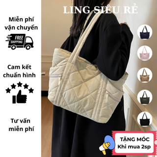    CÓ SẴN  Túi Tote đeo Vai cho nữ nhiều ngăn vải phao nhẹ có khoá kéo dễ phối đồ phù hợp đi học đi chơi 