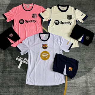Bộ đồ quần áo bóng đá Barca 25/26, Vải mè kim cao cấp, Logo thêu. In tên số theo yêu cầu