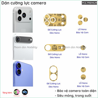 [Mua 1 tặng 1] Dán camera nano iPhone iP 17 Pro Max PM 17PM 17ProMax/ 17 Pro 17Pro/ Air 17Air nano trong, nhám chống bể