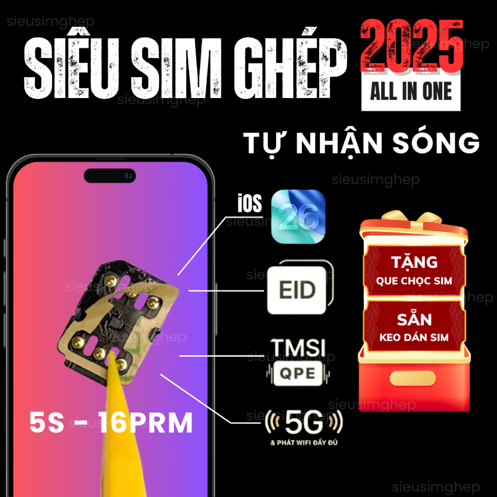 Siêu Sim Ghép All in one - NEW SED tự động unlock Iphone X/ XR/ XS/ Xsmax💥Fix full lỗi