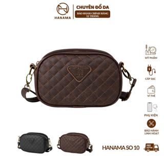   DAILY_HANAMA _ Túi Xách Nữ Da PU thiết kê dáng ngang trần trám SO 10 Hanama hai màu Nâu - Đen 