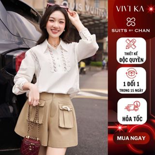  Set đồ thiết kế nữ VIVI KA combo áo sơ mi hoa kiểu Keira Quần ngắn Keira Susie trẻ trung năng động đi chơi  tết 