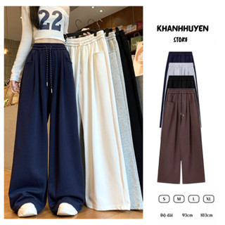  Quần Nỉ Nữ Ống Rộng Cạp Chun Dây Rút KH830  Quần Suông Nữ Túi Vuông Chất Nỉ 2 Da Dày Dặn Thời Trang 